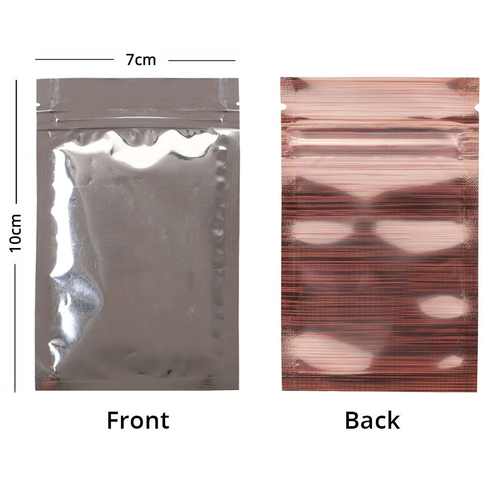 Glossy Orange Plastic Open Top Bags Resealable Smell Proof Flat Bottom Ziplock Coffee Bean Candy Storage  Pouch With Clear Window