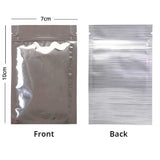 Various Size Glossy Silver Aluminum Foil Mylar Package Bags Smell Proof Sealing Flat Bottom Ziplock Pouches