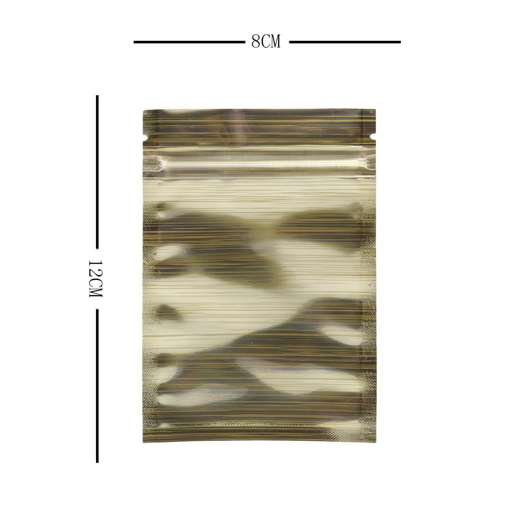 High Quality Glossy Gold Aluminum Foil Ziplock Pouches Smell Proof One Side Clear Flat Bottom Myalr Package Bags