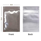 Various Size Glossy Silver Aluminum Foil Mylar Package Bags Smell Proof Sealing Flat Bottom Ziplock Pouches