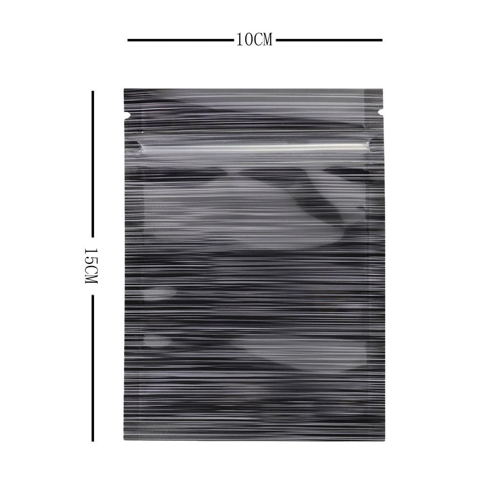 One Side Clear Zip Lock Pouches Eco-friendly Aluminum Foil Heat sealing Flat Bottom Glossy Black Mylar Package Bags