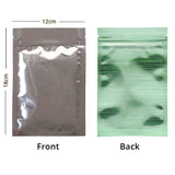 Flat Bottom Glossy Green Mylar Bags Aluminum Foil High Quality Heat Seal Ziplock Pouches With Window