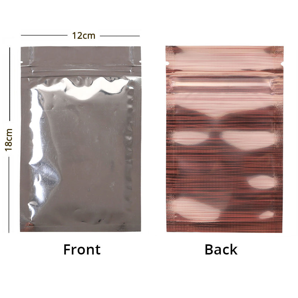 Glossy Orange Plastic Open Top Bags Resealable Smell Proof Flat Bottom Ziplock Coffee Bean Candy Storage  Pouch With Clear Window