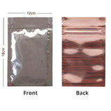 Glossy Orange Plastic Open Top Bags Resealable Smell Proof Flat Bottom Ziplock Coffee Bean Candy Storage  Pouch With Clear Window