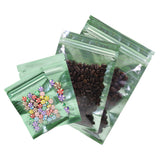 Flat Bottom Glossy Green Mylar Bags Aluminum Foil High Quality Heat Seal Ziplock Pouches With Window
