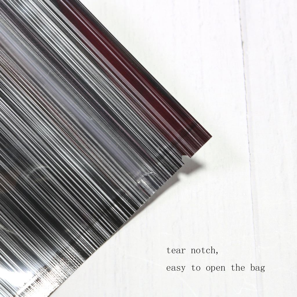 One Side Clear Zip Lock Pouches Eco-friendly Aluminum Foil Heat sealing Flat Bottom Glossy Black Mylar Package Bags