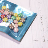 High quality Resealable Glossy Blue Zip Lock Pouches Various Sizes Tear Notch Flat Bottom Mylar Bags With Clear Window
