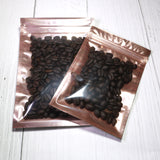 Glossy Orange Plastic Open Top Bags Resealable Smell Proof Flat Bottom Ziplock Coffee Bean Candy Storage  Pouch With Clear Window