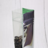 Flat Bottom Glossy Green Mylar Bags Aluminum Foil High Quality Heat Seal Ziplock Pouches With Window