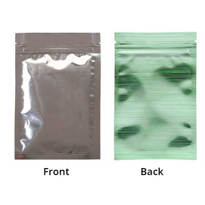 Flat Bottom Glossy Green Mylar Bags Aluminum Foil High Quality Heat Seal Ziplock Pouches With Window