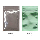 Flat Bottom Glossy Green Mylar Bags Aluminum Foil High Quality Heat Seal Ziplock Pouches With Window