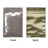 High Quality Glossy Gold Aluminum Foil Ziplock Pouches Smell Proof One Side Clear Flat Bottom Myalr Package Bags