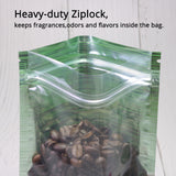 Flat Bottom Glossy Green Mylar Bags Aluminum Foil High Quality Heat Seal Ziplock Pouches With Window