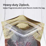 High Quality Glossy Gold Aluminum Foil Ziplock Pouches Smell Proof One Side Clear Flat Bottom Myalr Package Bags