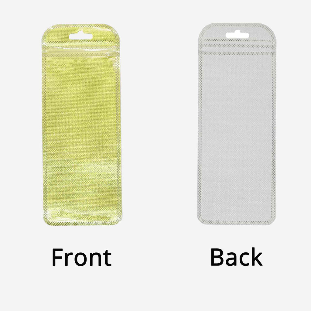 Various Size Long Shape Clear Window Gold Zip Lock Pouch Resealable ReusableProduct Packaging Ziplock Bag