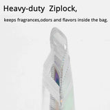 Various Size Clear Window Silver Holographic Zip Lock Pouch Smell Proof Resealable Product Packaging Ziplock Bag