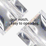 Various Size Shining Star Holographic Zipper Pouch Smell Proof Reclosable Ziplock Aluminum Foil Mylar Bag