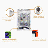 Various Size Shining Star Holographic Zipper Pouch Smell Proof Reclosable Ziplock Aluminum Foil Mylar Bag