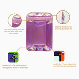 Clear WIndow Purple Ziplock Packaging Pouch Heat Sealable Reclosable Transparent Front Holographic Zipper Bag