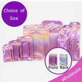 Clear WIndow Purple Ziplock Packaging Pouch Heat Sealable Reclosable Transparent Front Holographic Zipper Bag