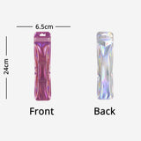 Clear WIndow Purple Ziplock Packaging Pouch Heat Sealable Reclosable Transparent Front Holographic Zipper Bag