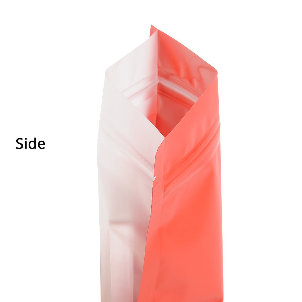 Custom Printed:7.5x13cm One Side Clear Matte Zip Lock Pouches Resealable Various Color Flat Plastic Packag e Bags with Frosted Window