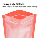 Custom Printed:7.5x13cm One Side Clear Matte Zip Lock Pouches Resealable Various Color Flat Plastic Packag e Bags with Frosted Window
