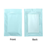 Custom Printed:7.5x13cm One Side Clear Matte Zip Lock Pouches Resealable Various Color Flat Plastic Packag e Bags with Frosted Window