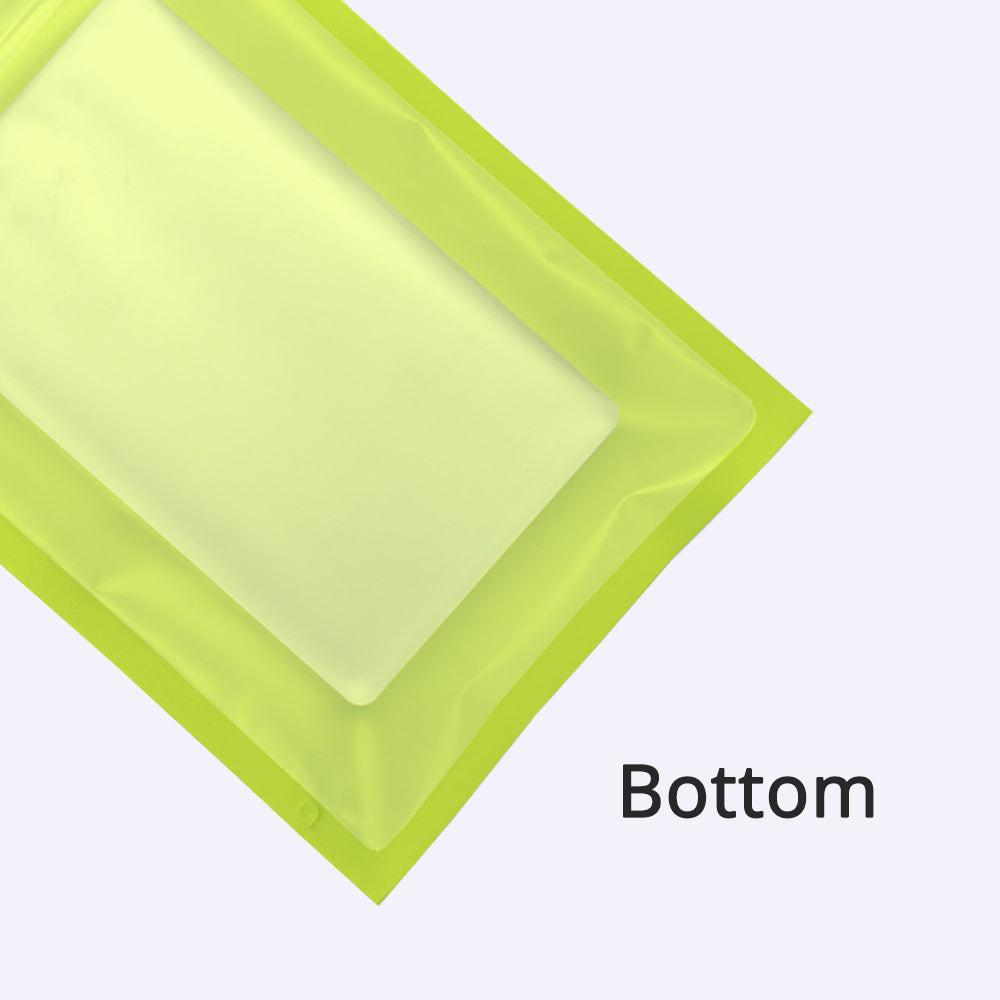 Custom Printed:7.5x13cm One Side Clear Matte Zip Lock Pouches Resealable Various Color Flat Plastic Packag e Bags with Frosted Window