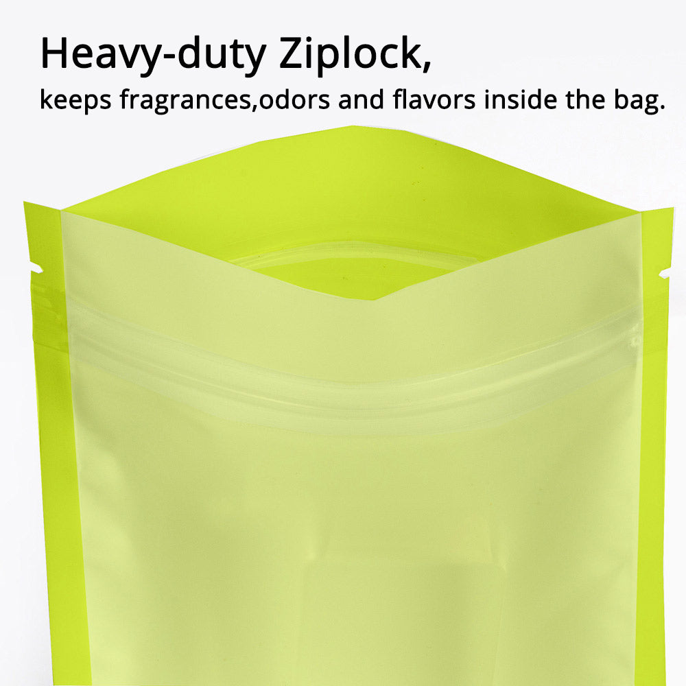 Custom Printed:7.5x13cm One Side Clear Matte Zip Lock Pouches Resealable Various Color Flat Plastic Packag e Bags with Frosted Window