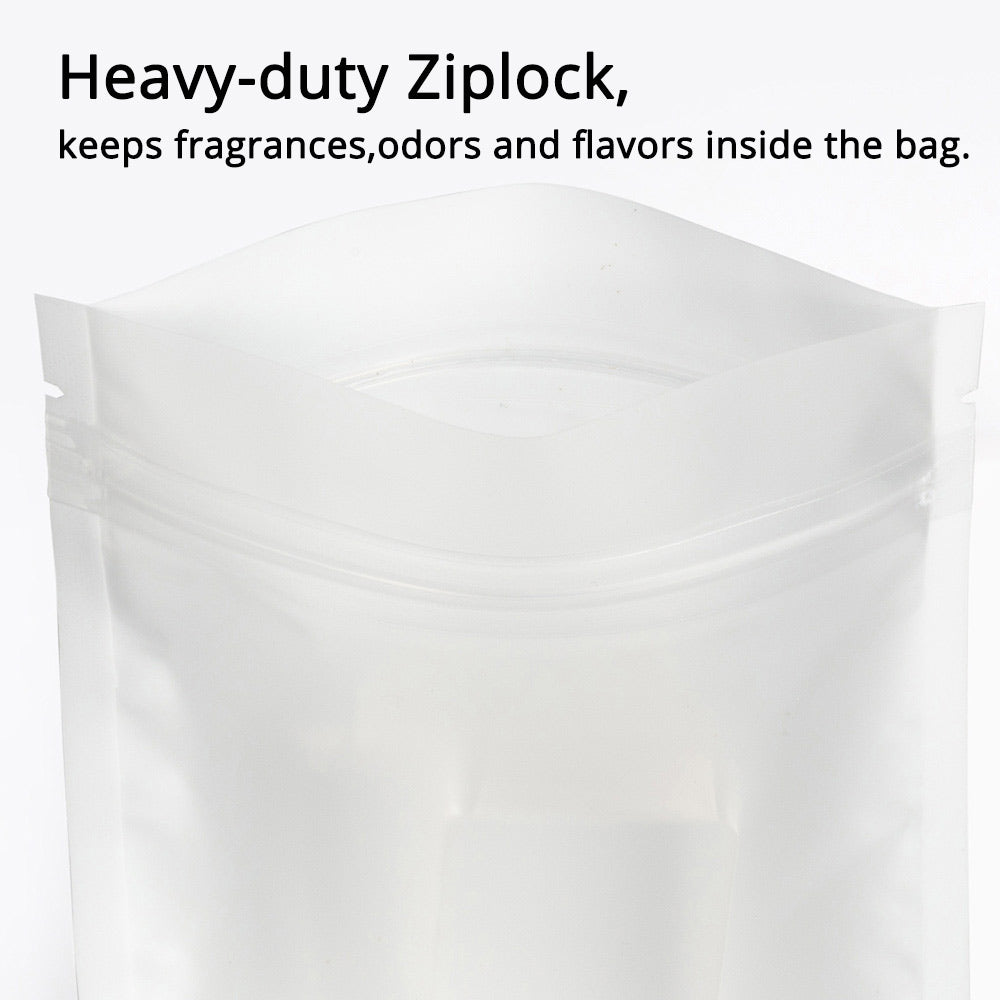 Custom Printed:7.5x13cm One Side Clear Matte Zip Lock Pouches Resealable Various Color Flat Plastic Packag e Bags with Frosted Window