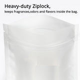 Custom Printed:7.5x13cm One Side Clear Matte Zip Lock Pouches Resealable Various Color Flat Plastic Packag e Bags with Frosted Window