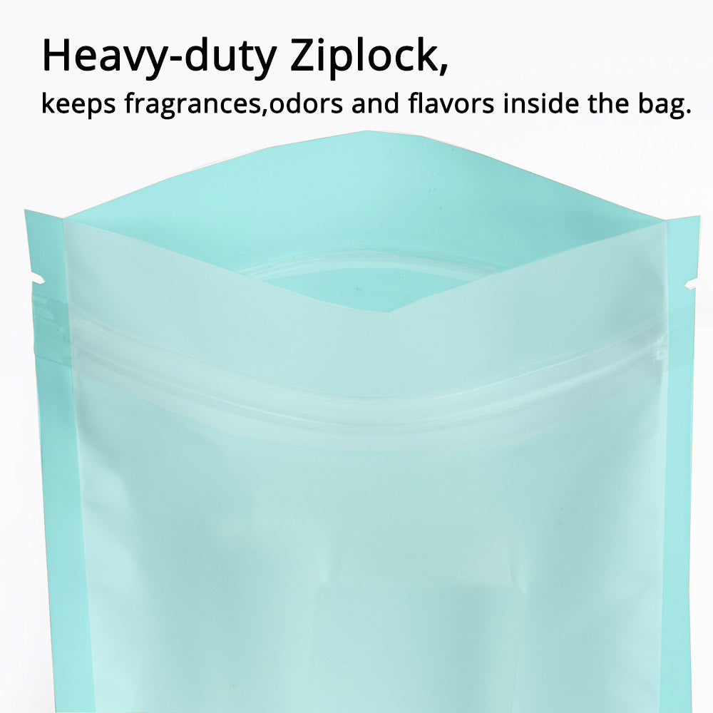 Custom Printed:7.5x13cm One Side Clear Matte Zip Lock Pouches Resealable Various Color Flat Plastic Packag e Bags with Frosted Window