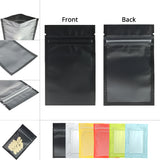 Custom Printed:7.5x13cm One Side Clear Matte Zip Lock Pouches Resealable Various Color Flat Plastic Packag e Bags with Frosted Window