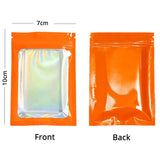 Eco-friendly Mylar Package Bags Besealable Waterproof Smell Proof Glossy Orange Flat Heat Seal Aluminum Foil Zip Lock Pouches