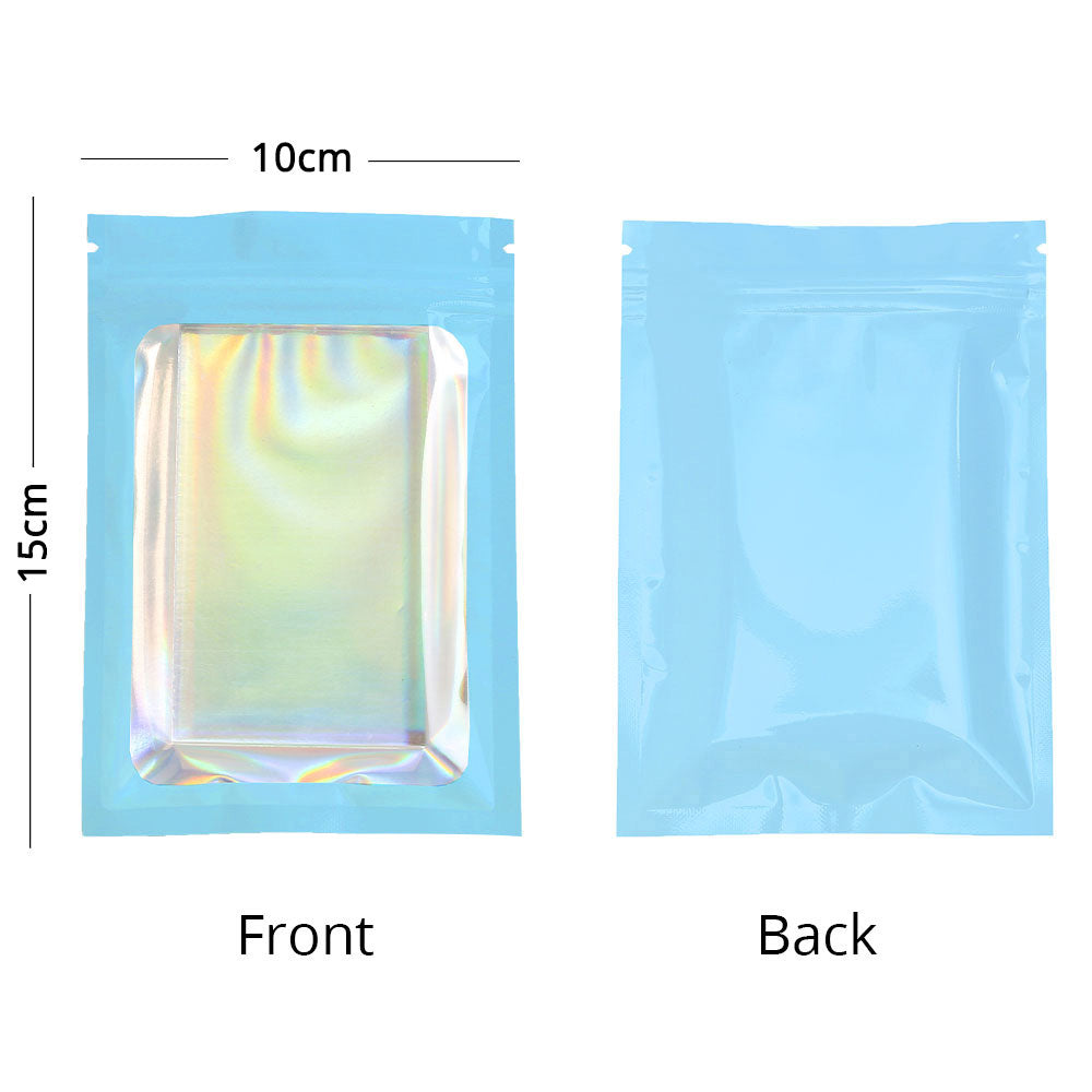 Reusable Myalr Package Bags Resealable Various Sizes Smell Proof Glossy Blue Flat Bottom Foil Heat Sealing Ziplock Pouches