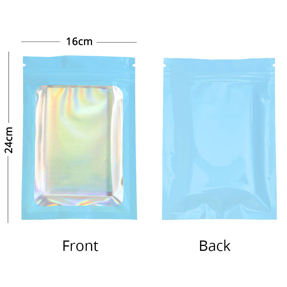 Reusable Myalr Package Bags Resealable Various Sizes Smell Proof Glossy Blue Flat Bottom Foil Heat Sealing Ziplock Pouches