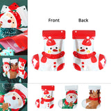 100pcs Flat Plastic Santa Claus Christmas Snowman Elk Ziplock Candy Cookie Sweet Gift Stocking Pouch Christmas Mylar Packing Bag