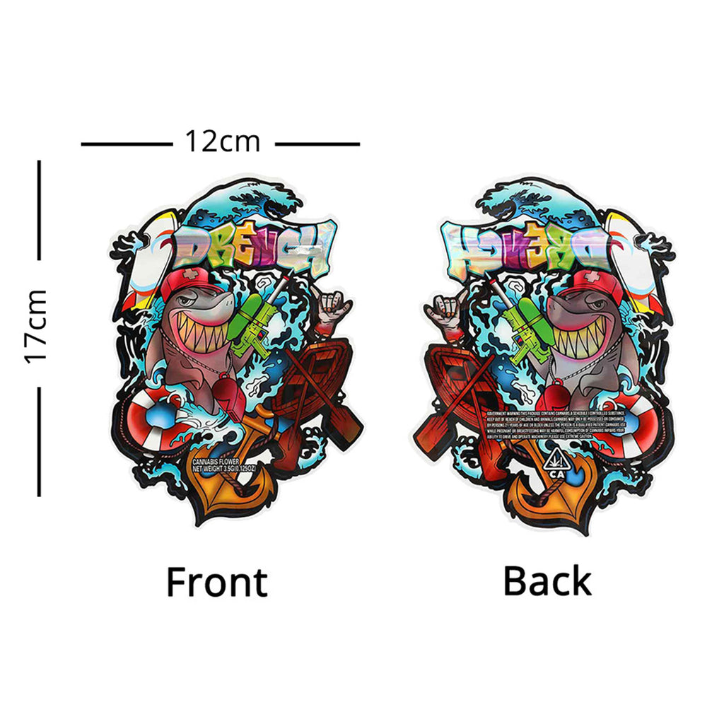 Various Designs 3.5g Mylar Bag Smel Proof Reusable Flat Aluminum Foil Ziplock Pouch