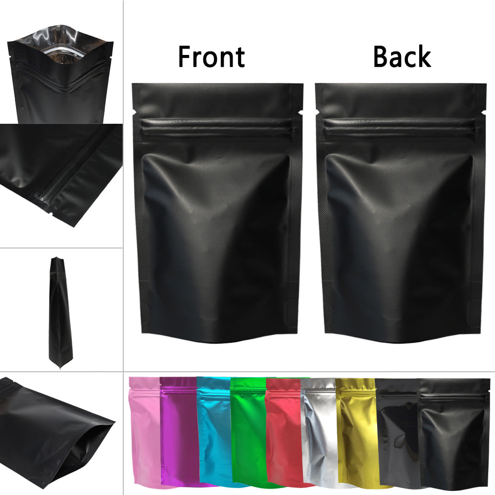 500Pcs Low MOQ Personalized Promotional Logo Ziplock Foil Pouch Smell Proof Stand Up Coffee Zipper Lock Custom Printed Mylar Bags