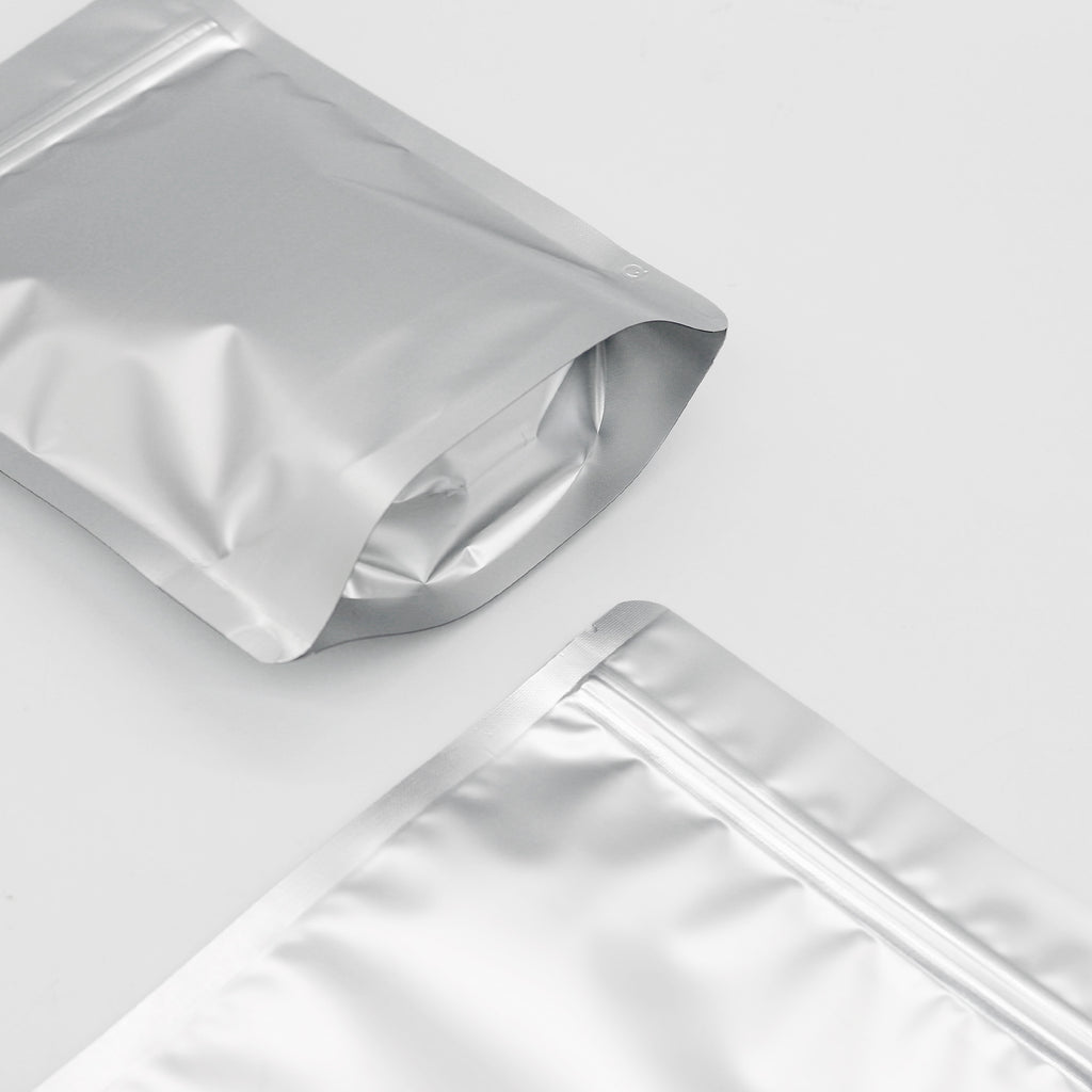Matte Silver Heat Seal Stand Up Zip Lock Pouches Reusable Water Proof Various Sizes Aluminum Foil Mylar Pcakaging Bags Food Tea Coffee Bean Doypack