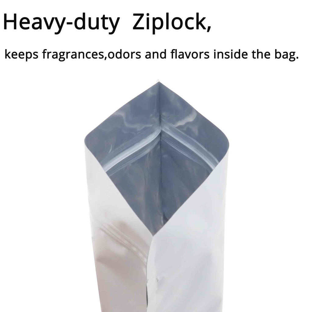 Matte Silver Heat Seal Stand Up Zip Lock Pouches Reusable Water Proof Various Sizes Aluminum Foil Mylar Pcakaging Bags Food Tea Coffee Bean Doypack