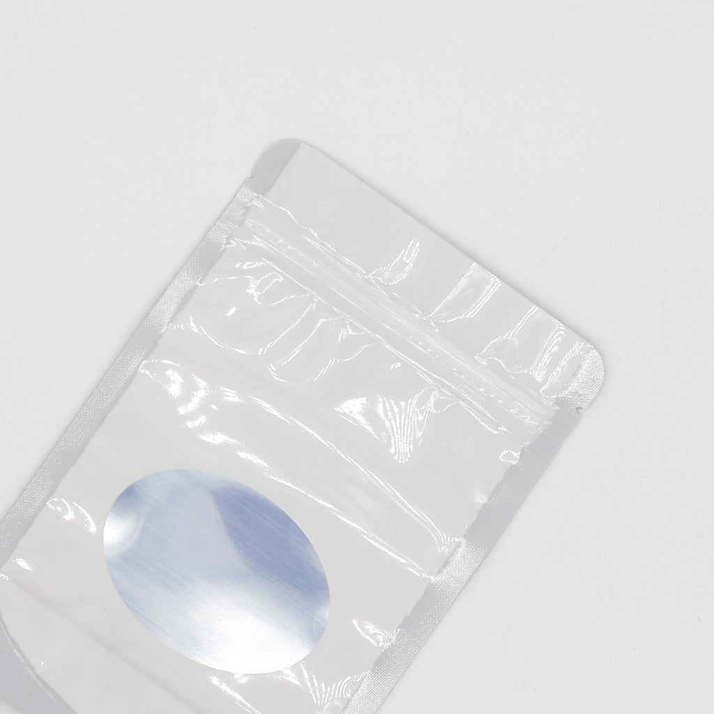 12x18cm 14x20cm Glossy White Standing Up Zip Lock Pouches Resealable Aluminum Foil Heat Seal Mylar Bags Doypack With Clear Window