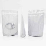 12x18cm 14x20cm Glossy White Standing Up Zip Lock Pouches Resealable Aluminum Foil Heat Seal Mylar Bags Doypack With Clear Window