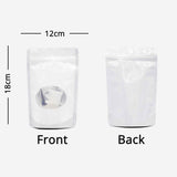 12x18cm 14x20cm Glossy White Standing Up Zip Lock Pouches Resealable Aluminum Foil Heat Seal Mylar Bags Doypack With Clear Window