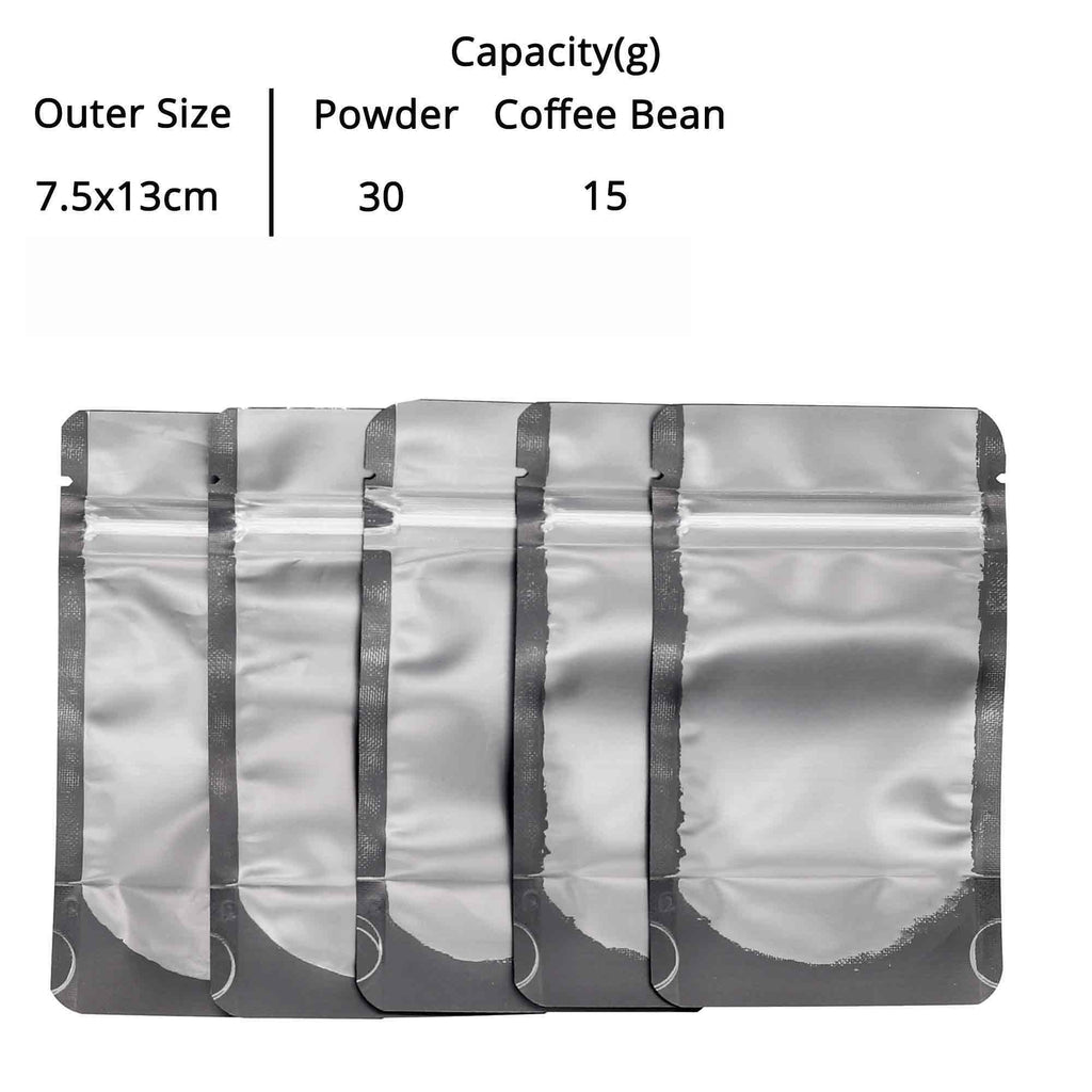 Matte Black Zip Lock Mylar Resealable Round Corner One Side Clear Aluminum Foil Stand Up Doypack Food Nut Coffee Bean Candy Pouche