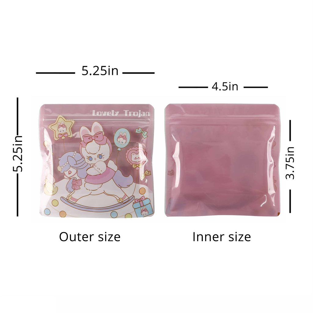 13x13cm Square Stand Up Zipper Doypack Smell Proof Reclosable Food Packaging Cute Animal Colorful Printed Zip Lock Bags