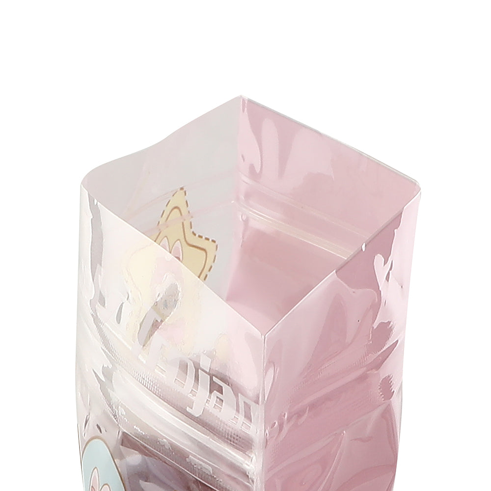 13x13cm Square Stand Up Zipper Doypack Smell Proof Reclosable Food Packaging Cute Animal Colorful Printed Zip Lock Bags