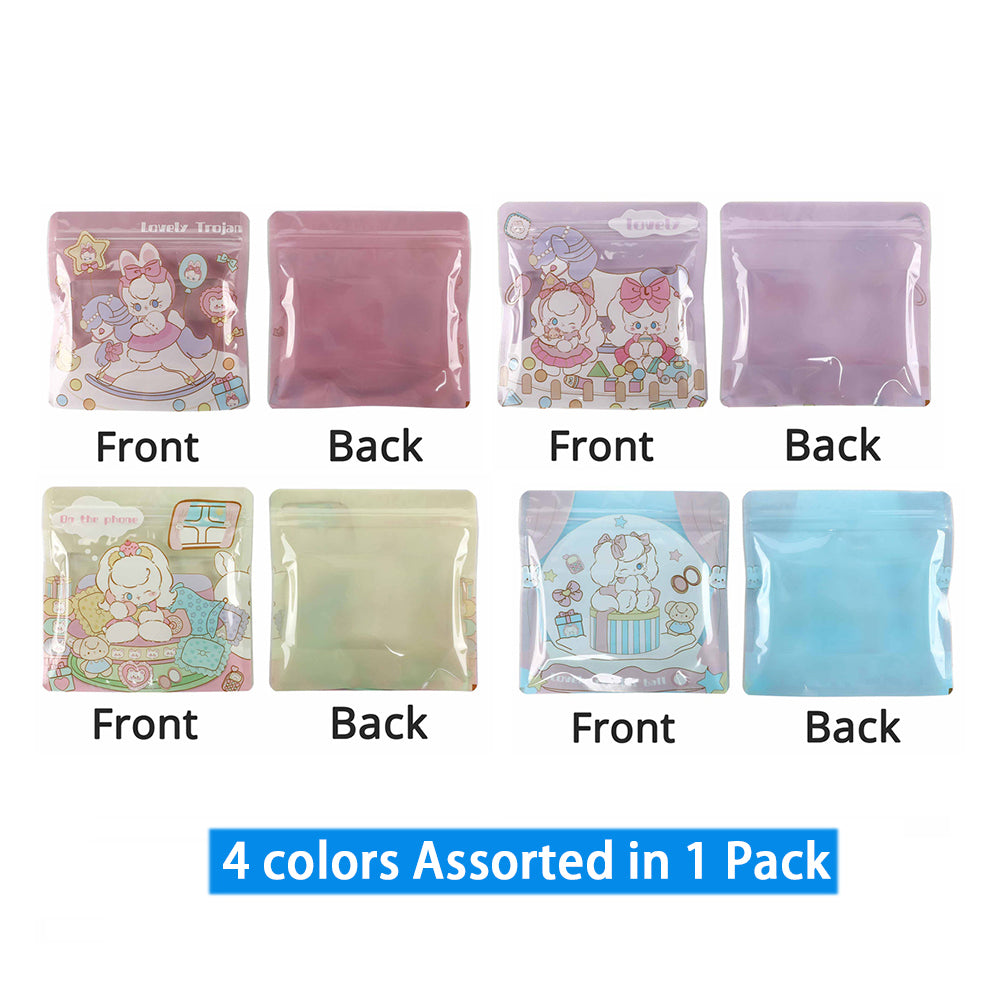13x13cm Square Stand Up Zipper Doypack Smell Proof Reclosable Food Packaging Cute Animal Colorful Printed Zip Lock Bags