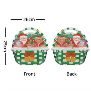50Pcs Stand Up Santa Clause Basket Pouch Christmas  Candy Cookie Smell Proof Plastic Packaging Ziplock  Bags